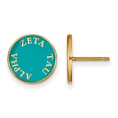 Zeta Tau Alpha Enameled Post Earrings Gold-plated Silver GP019ZTA, MPN: GP019ZTA, 886774924496