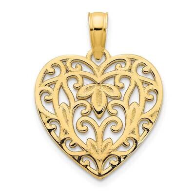 Fancy Heart Pendant 14k Gold D5009, MPN: D5009,