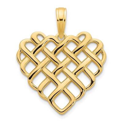 Fancy Heart Pendant 14k Gold D5005, MPN: D5005,