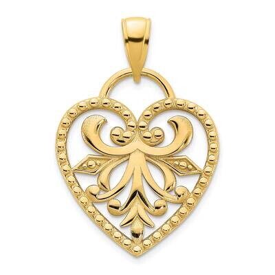 Fancy Heart Pendant 14k Gold D5007, MPN: D5007,