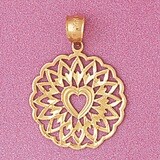 Dazzlers Jewelry Heart in Sun Pendant Necklace Charm Bracelet in Yellow, White or Rose Gold 3811, M…