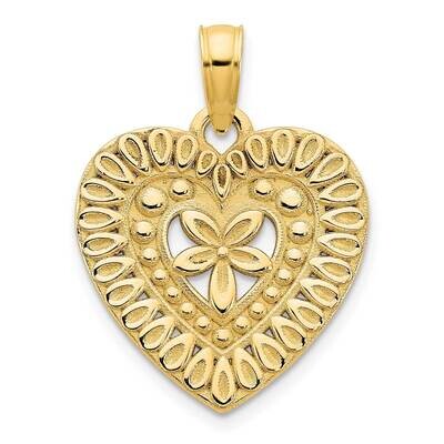 Fancy Heart Pendant 14k Gold D5004, MPN: D5004,