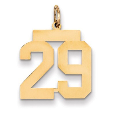 Number 29 Charm 14k Gold Medium Polished LM29, MPN: LM29, 883957133058