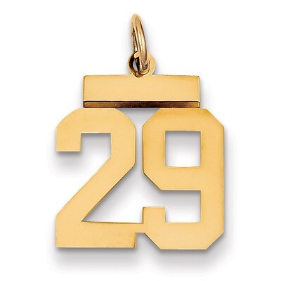 Number 29 Charm 14k Gold Small Polished LS29, MPN: LS29, 883957033488
