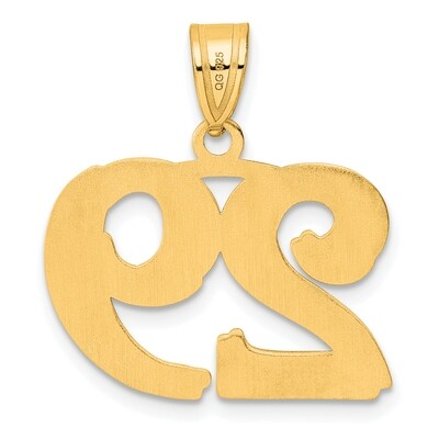 Number 29 Pendant 14k Gold Polished Etched AEN29, MPN: AEN29, 196904081013