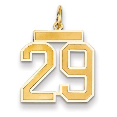 Number 29 Charm 14k Gold Medium Satin LSM29, MPN: LSM29, 883957074009