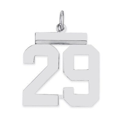 Pendant Number 29 Polished Sterling Silver Medium QMS29, MPN: QMS29, 191101278013