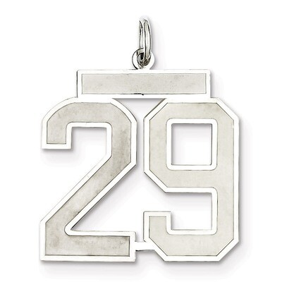 Pendant Number 29 Satin Sterling Silver Large QPP29, MPN: QPP29, 191101281686
