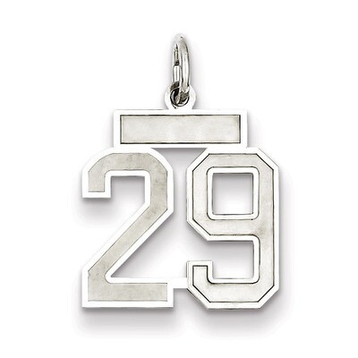 Charm Number 29 Satin Sterling Silver Small QPS29, MPN: QPS29, 191101282584