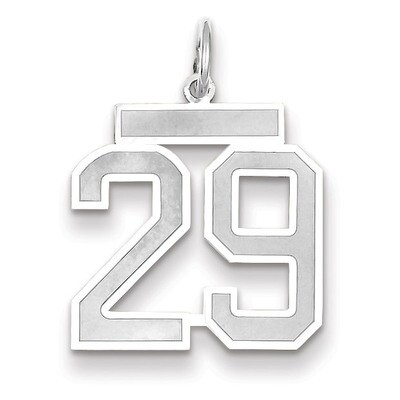 Number 29 Charm Medium Satin 14k white Gold WSM29, MPN: WSM29, 883957077352