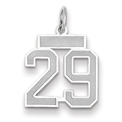 Number 29 Charm Small Satin 14k white Gold WSS29, MPN: WSS29, 883957071374