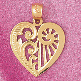 Dazzlers Jewelry Flower in Heart Pendant Necklace Charm Bracelet in Yellow, White or Rose Gold 3843…
