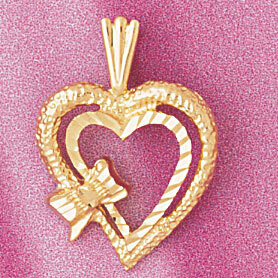 Dazzlers Jewelry Flower in Heart Pendant Necklace Charm Bracelet in Yellow, White or Rose Gold 3836…