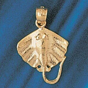 Dazzlers Jewelry Stingray Fish Pendant Necklace Charm Bracelet in Yellow, White or Rose Gold 1025, …