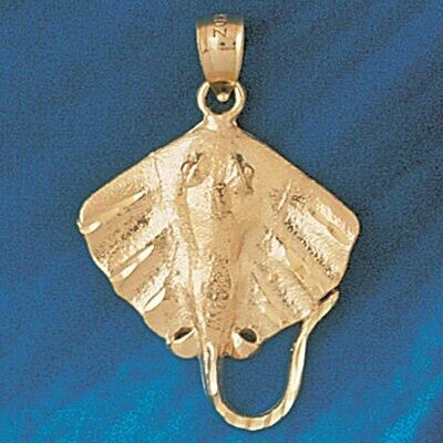 Dazzlers Jewelry Stingray Fish Pendant Necklace Charm Bracelet in Yellow, White or Rose Gold 1024, …