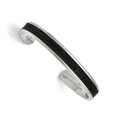 Polished Genuine Stingray Bangle - Stainless Steel SRB1501 by Chisel, MPN: SRB1501, 886774971995