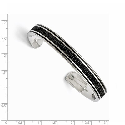 Polished Genuine Stingray Bangle - Stainless Steel SRB1509 by Chisel, MPN: SRB1509, 886774306094