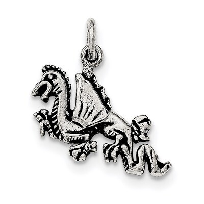 Flying Dragon Pendant Sterling Silver Antiqued QC8965, MPN: QC8965, 191101362903