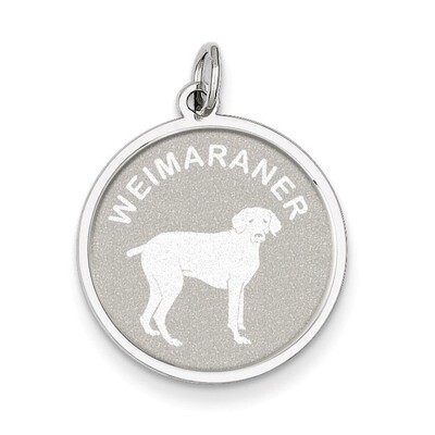 Weimaraner Disc Charm Sterling Silver QC2711, MPN: QC2711, 883957137407