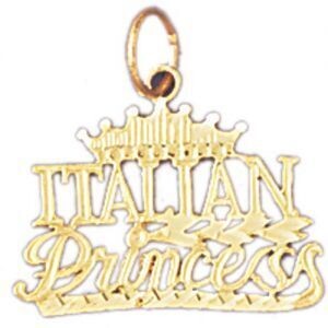 Dazzlers Jewelry Italian Princess Pendant Necklace Charm Bracelet in Yellow, White or Rose Gold 104…