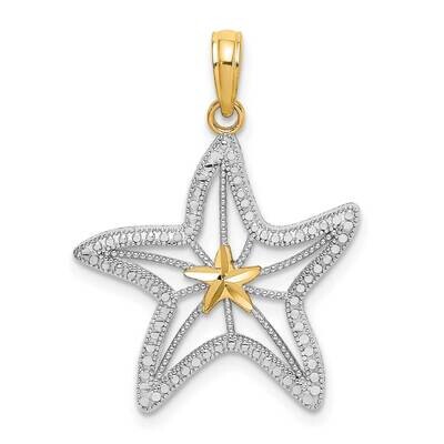 Small Starfish with Star Charm 14k Gold Diamond-cut K9393, MPN: K9393, 63721816442
