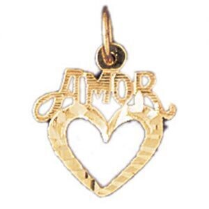 Dazzlers Jewelry Amor Pendant Necklace Charm Bracelet in Yellow, White or Rose Gold 10237, MPN: DZ-…