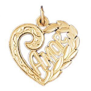 Dazzlers Jewelry Amor Pendant Necklace Charm Bracelet in Yellow, White or Rose Gold 10235, MPN: DZ-…
