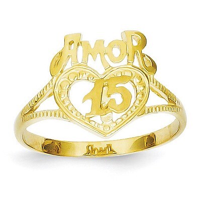 15 Amor Heart Ring 14k Gold K3885, MPN: K3885, 191101180156