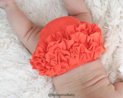 Baby Bloomers Orange Ruffle Baby Bloomer Orange Baby Bloomers Coral Diaper Cover Baby Diaper Cover …