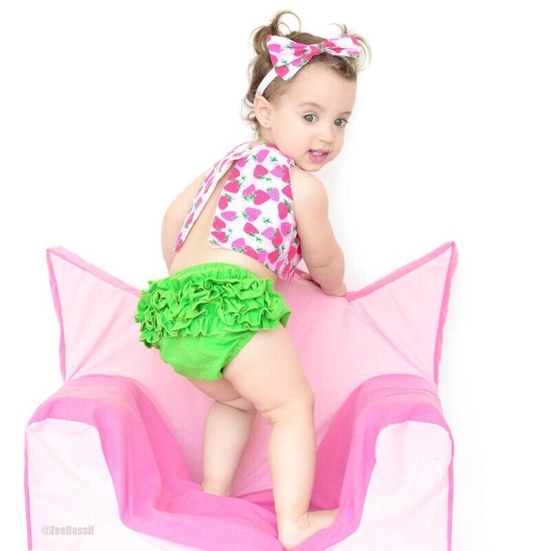 BySophiaBaby Baby Cotton Bloomers Green Ruffle Baby Bloomer Green Baby ...