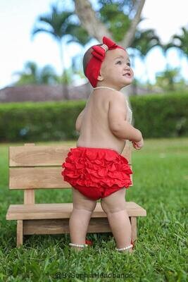 Baby Bloomers Red Ruffle Back Bloomers Cotton Baby Bloomers Christmas Bloomer Baby Diaper Cover New…