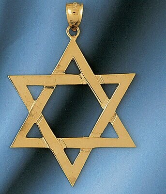 Dazzlers Jewelry Star of David Pendant Necklace Charm Bracelet in Yellow, White or Rose Gold 9207, …