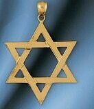 Dazzlers Jewelry Star of David Pendant Necklace Charm Bracelet in Yellow, White or Rose Gold 9207, …