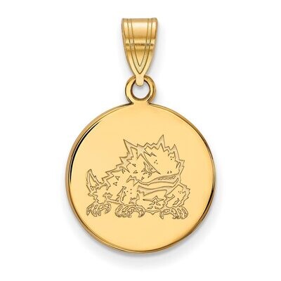 Texas Christian University Medium Disc Pendant 10k Yellow Gold 1Y040TCU, MPN: 1Y040TCU, 886774816401