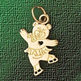 Dazzlers Jewelry Teddy Bear With Heart Pendant Necklace Charm Bracelet in Yellow, White or Rose Gol…