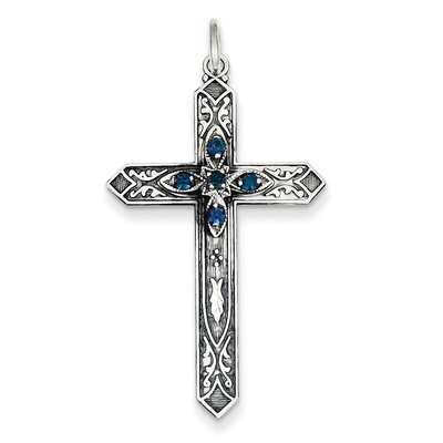 December Birthstone Cross Pendant Sterling Silver QC4339, MPN: QC4339, 883957529141