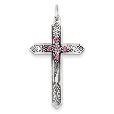 October Birthstone Cross Pendant Sterling Silver QC4337, MPN: QC4337, 883957539546