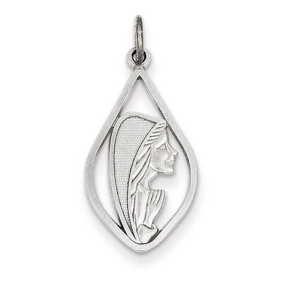 Mary Blessed Virgin Charm 14k White Gold K387, MPN: K387, 883957247878