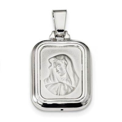 Mary with Hail Mary Prayer Pendant Sterling Silver Satin &amp; Polished QC9116, MPN: QC9116, 8839579397…