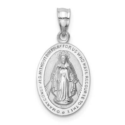Virgin Mary Pendant 14k White Gold Polished D4675, MPN: D4675, 883957727639