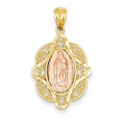 Rose Virgin Mary Pendant 14k Two-Tone Gold C3956, MPN: C3956, 886774617770