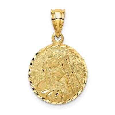 Virgin Mary Pendant 14k Gold Brushed &amp; Diamond-cut D4682, MPN: D4682, 886774036335