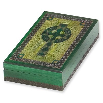 Green Wooden Celtic Cross Box GM5400, MPN: GM5400, 610939079925