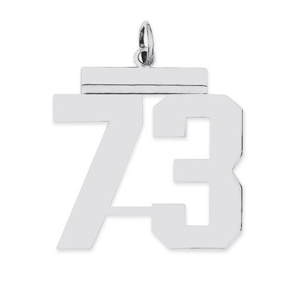 Charm Number 73 Polished Sterling Silver Large QPL73, MPN: QPL73, 191101281235