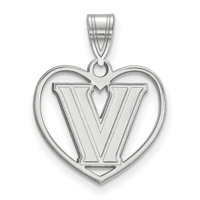 Villanova University Pendant in Heart Sterling Silver SS011VIL, MPN: SS011VIL, 886774958149