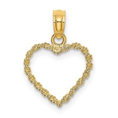 Rope Heart Charm 14k Gold 3-D K7125, MPN: K7125, 637218067251