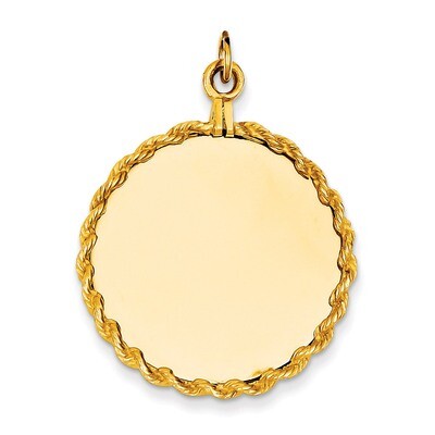 Plain .013 Gauge Circular Engravable Disc with Rope Charm 14k Gold XM283/13, MPN: XM283/13, 8839574…