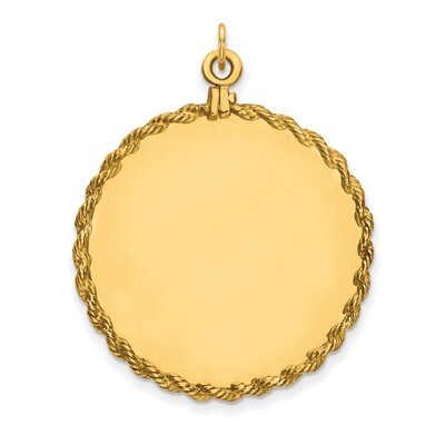 0.013 Gauge Circular Engravable Disc with Rope Charm 14k Gold Plain XM617/13, MPN: XM617/13,
