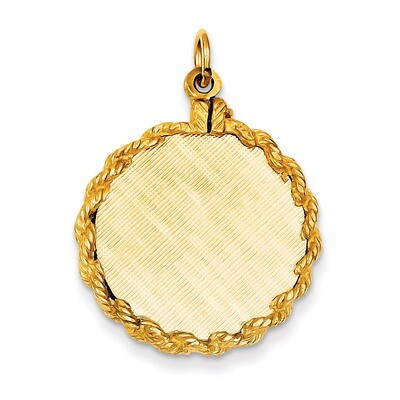 Patterned .013 Gauge Circular Engravable Disc with Rope Charm 14k Gold XM276/13, MPN: XM276/13, 883…