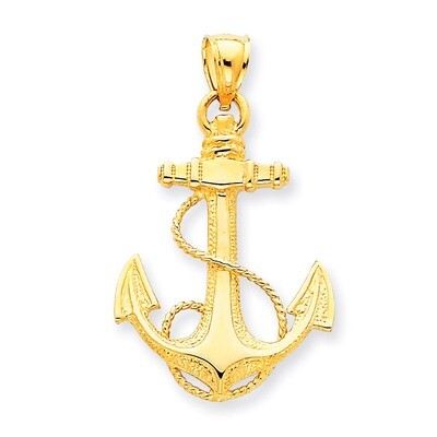 Anchor with Rope Pendant 14k Gold K3082, MPN: K3082, 637218052974